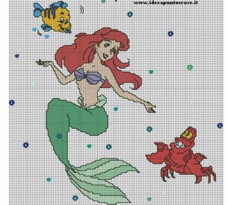 Схема вышивки крестом Русалочка