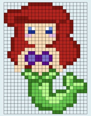 Вышивка Русалка монохром