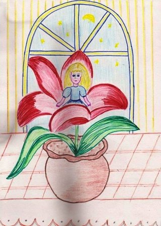 Дюймовочка рисунок