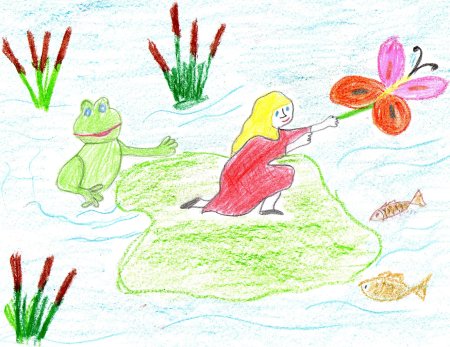 Дюймовочка детские рисунки