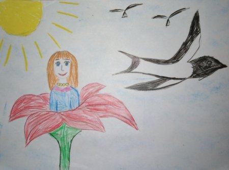 Андерсен Дюймовочка раскраска