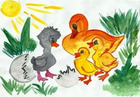 Дикие лебеди рисунок