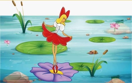 Раскраска к сказке Дюймовочка Ганс христиан Андерсен