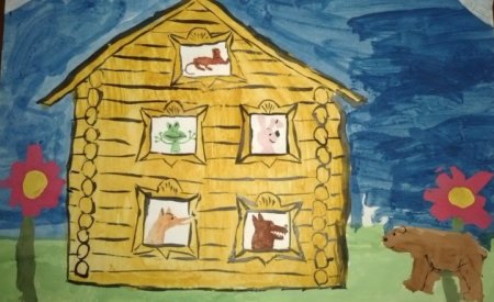 Рисование сказочный домик Теремок