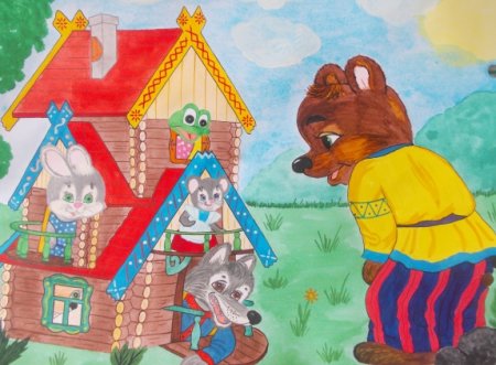 Герои сказки Теремок для раскрашивания для детей