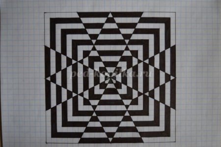 Иллюзии в тетради в клетку