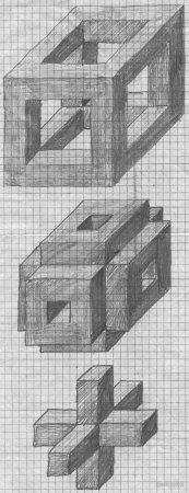 Иллюзии по клеточкам в тетради