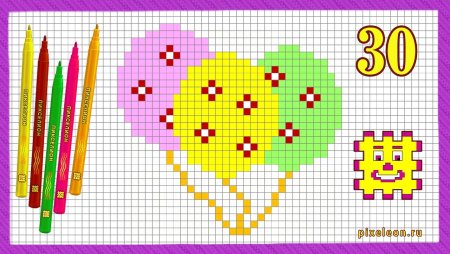 Рисунки по клеткам на др