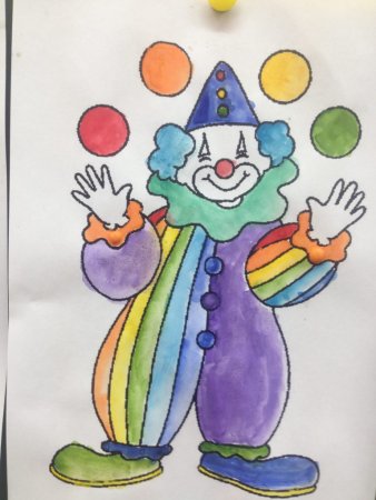 Клоун рисование с детьми