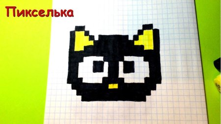 Рисунки по клеточкам котята
