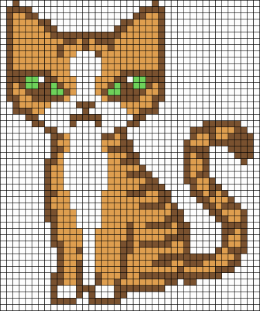 Рисование по клеточкам кошка