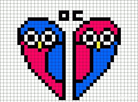 Рисование по клеточкам без черного цвета