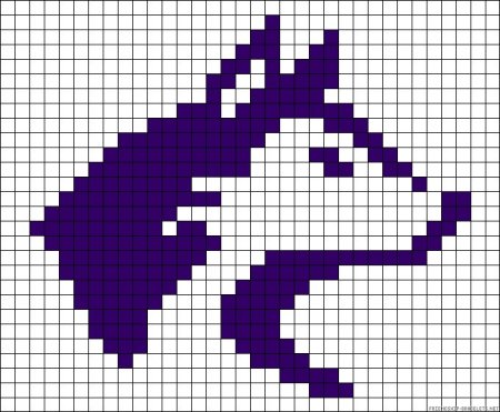 Рисование по клеточкам волк