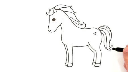 Рисунки лошадки легкие