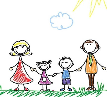 Рисунки про семью красивые