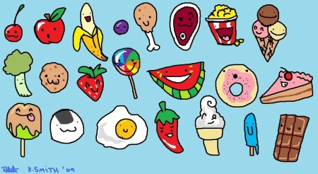 Маленькие рисуночки еды