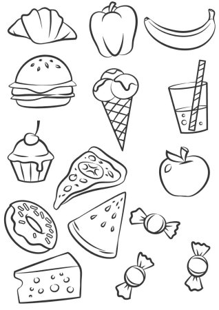 Лёгкие рисунки еды с глазками