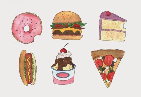 Еда рисование для детей