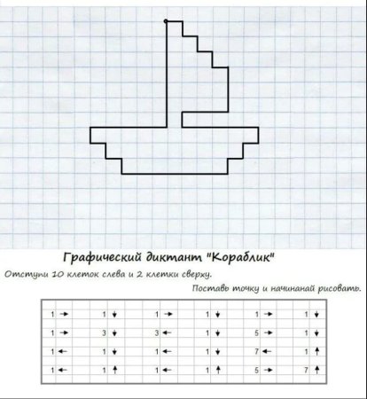 Графические диктанты для детей 6 — 7 лет