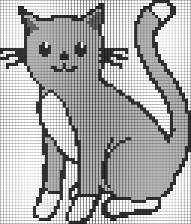 Рисование по клеткам кошка