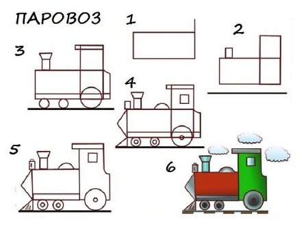 Аппликация паровоз