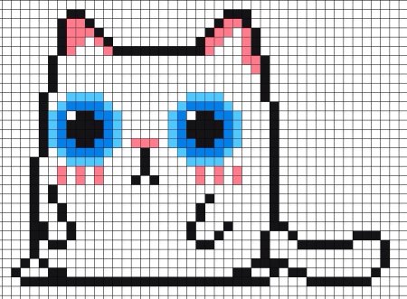 Рисование по клеткам кошка