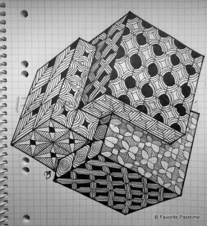 Узоры гелевой ручкой в тетради