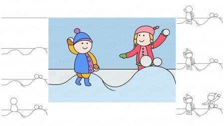 Рисование зимние забавы