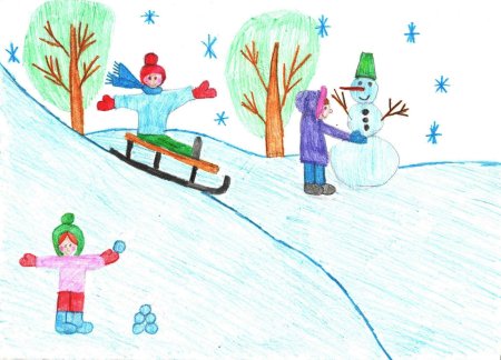 Рисунок зимние забавы 7 класс
