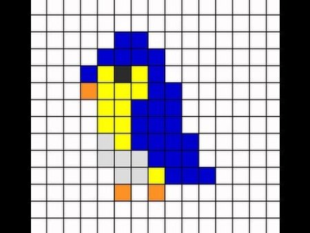 Самые легкие рисунки в клеточку маленькие