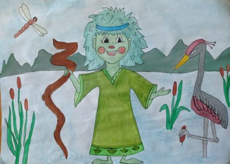 Поэтапный рисунок Кикиморы
