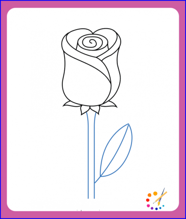 Цветок со стеблем в карандаше