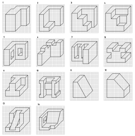 Объемные рисунки по клеткам