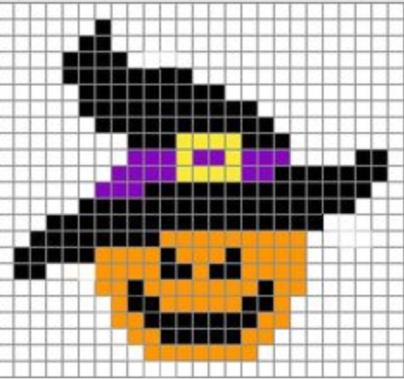 Рисование по клеточкам Хэллоуин