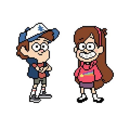 Мейбл из Гравити Фолз по клеточкам