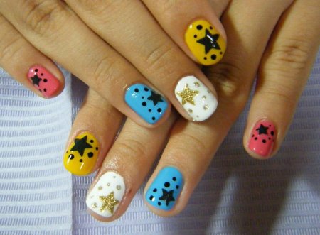 Детский маникюр на коротких ногтях
