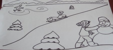 Зимние забавы рисунок
