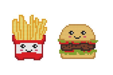 Рисунки по клеточкам бургер