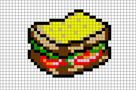 Рисование по клеточкам бургер