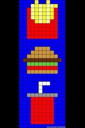 Рисование по клеточкам еду