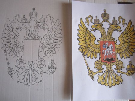 Герб России рисунок карандашом