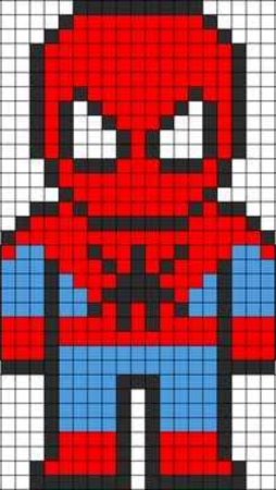 Perler Beads схемы человек паук