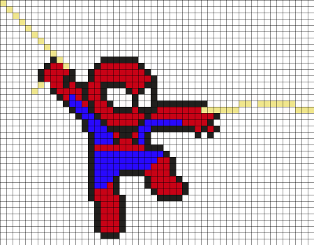 Человек паук по клеточкам