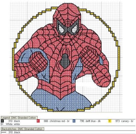 Вышивка Марвел человек паук схема