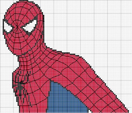 Человек паук по клеточкам