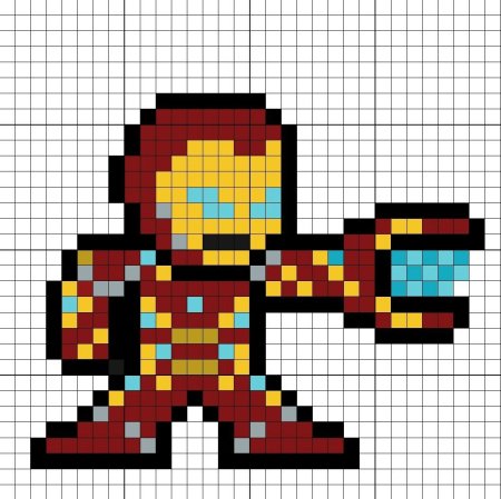 Perler Beads схемы Iron man