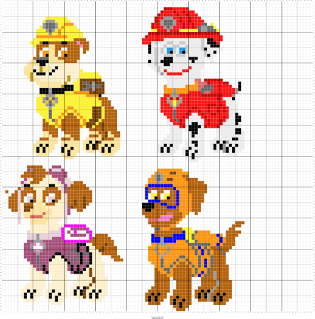 Схема вышивки Щенячий патруль