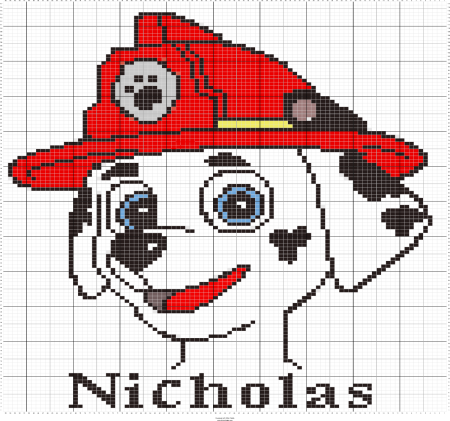 Вышивка крестом Щенячий патруль Маршал