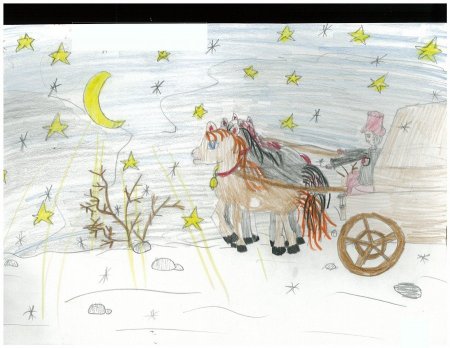 Зимняя дорога рисунок