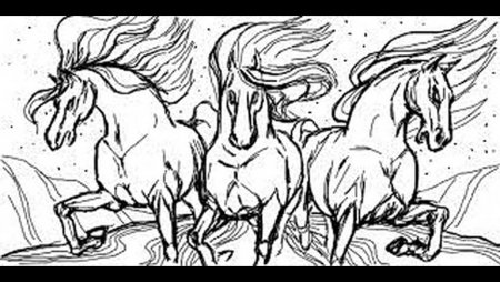 Тройка коней раскраска